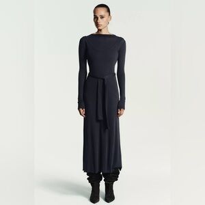 Zara Black Maxi Dress with Belt
